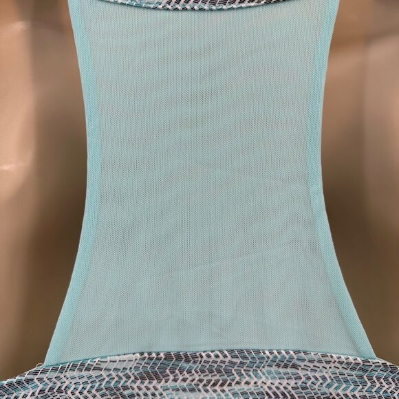 MPG Mondetta Womens Performance Gear Blue Chevron Print Racerback Athletic Dress - Picture 6 of 10